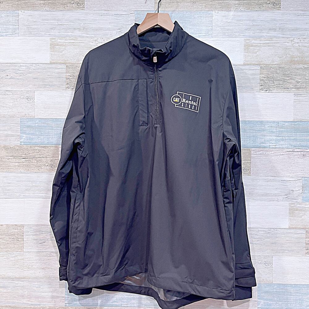 CAT The Rental Store Thompson 1/4 Zip Windbreaker Rain Jacket Black Mens Large